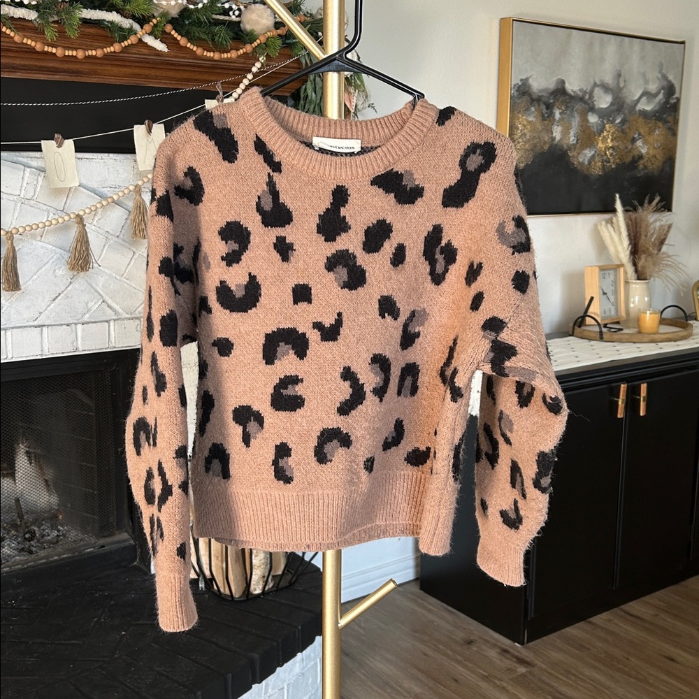 Goodnight Macaroon Leopard Print Sweater - Brown and Black